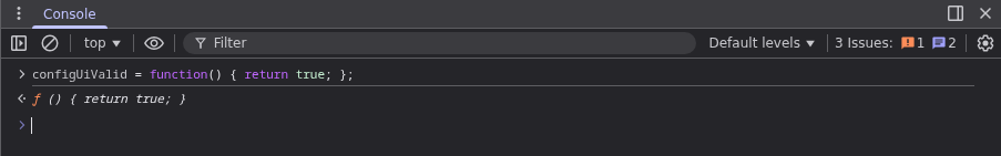 Manipulating the configUiValid js function