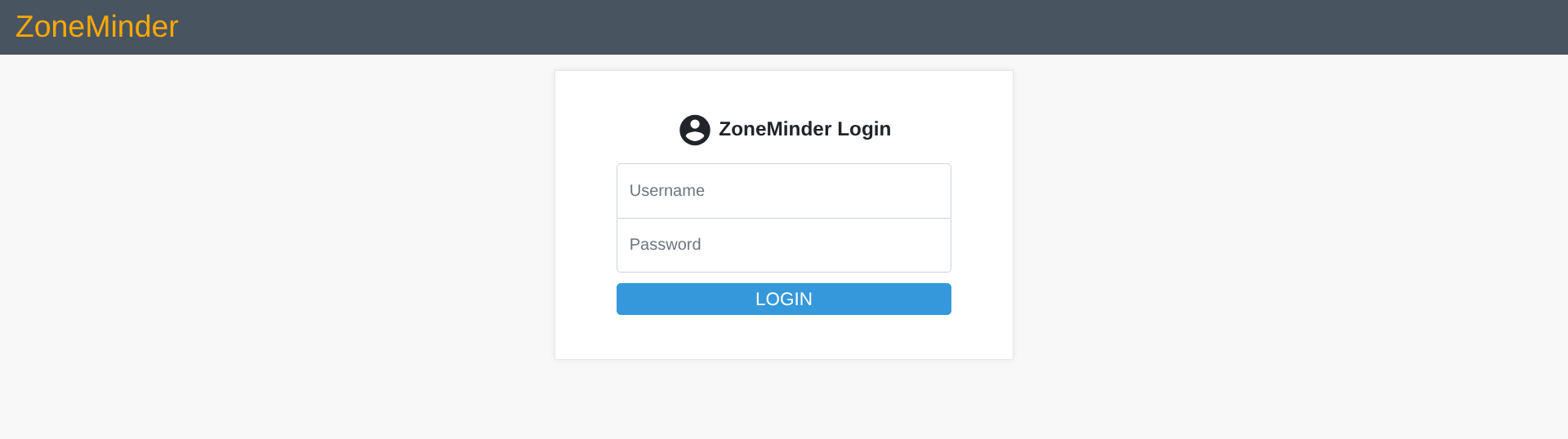 Zoneminder login page
