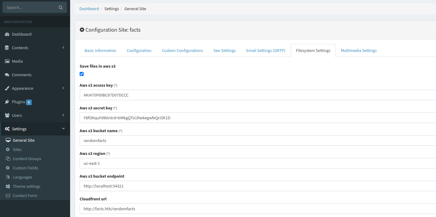 Getting the Access and Secret key from the Amazon S3