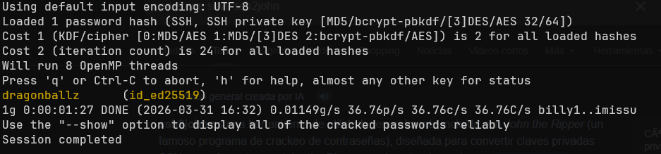 Getting passphrase through John The Ripper