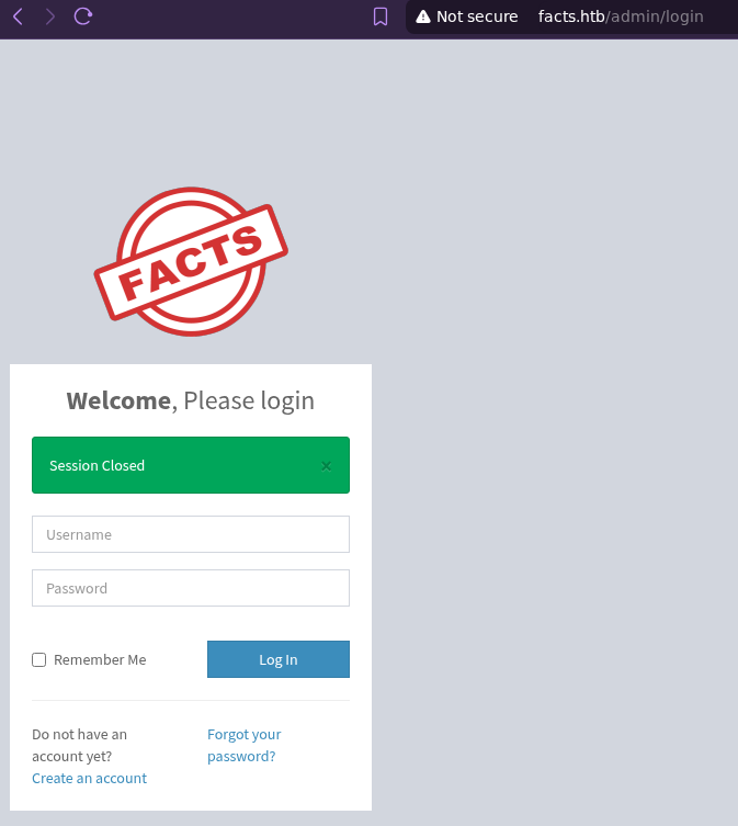 Discovering camaleon CMS login pannel