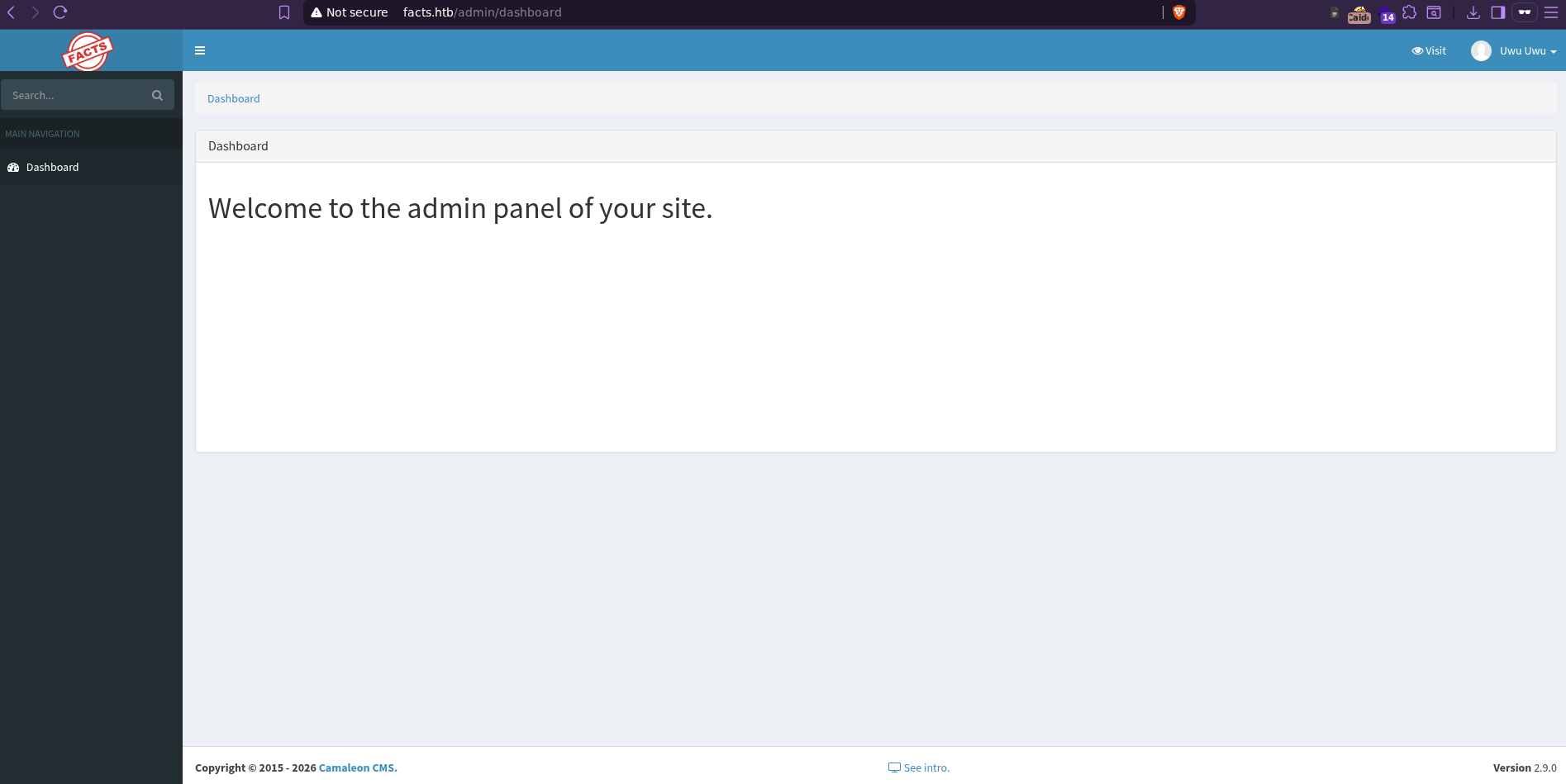 Getting into the admin panel with low privileges user