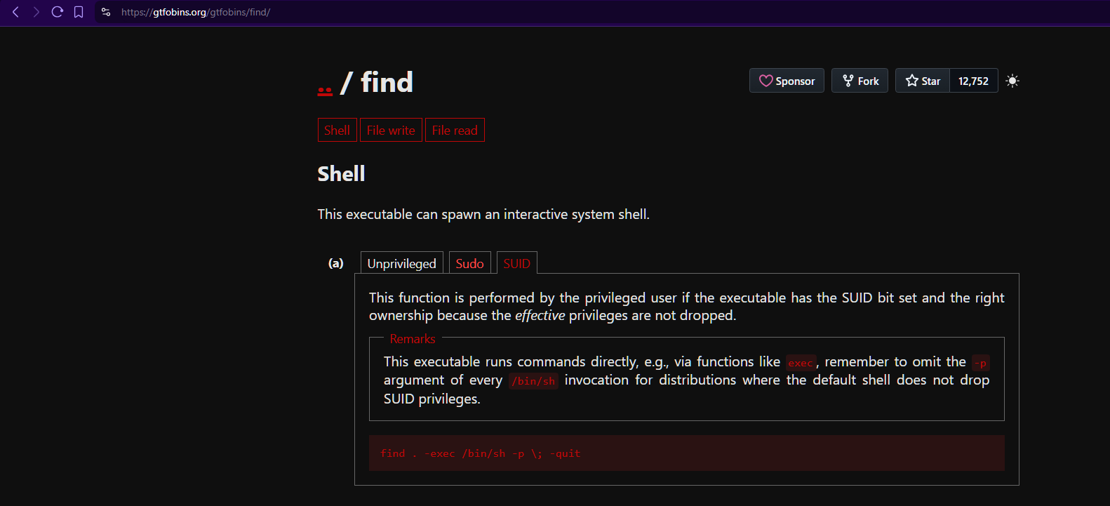 Using GFTOBins to get root privileges